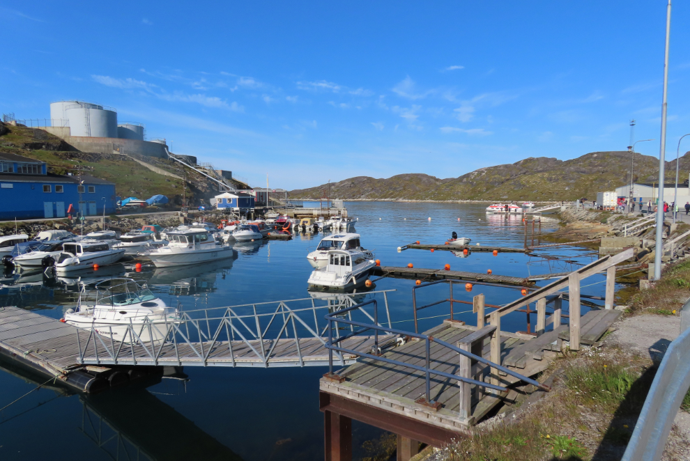 The snug harbour at Paamiut, Greenland.