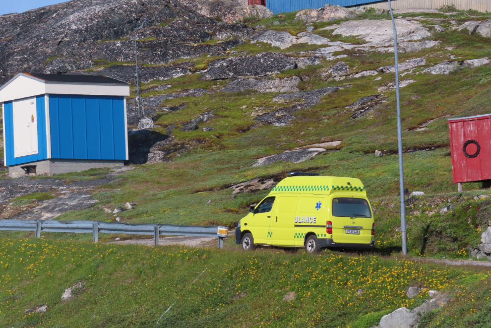 An ambulance at Paamiut, Greenland.