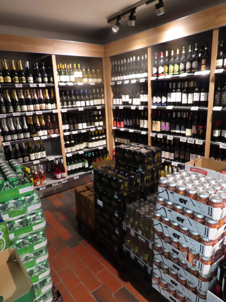 The liquor room in one of the grocery stores at Paamiut, Greenland.