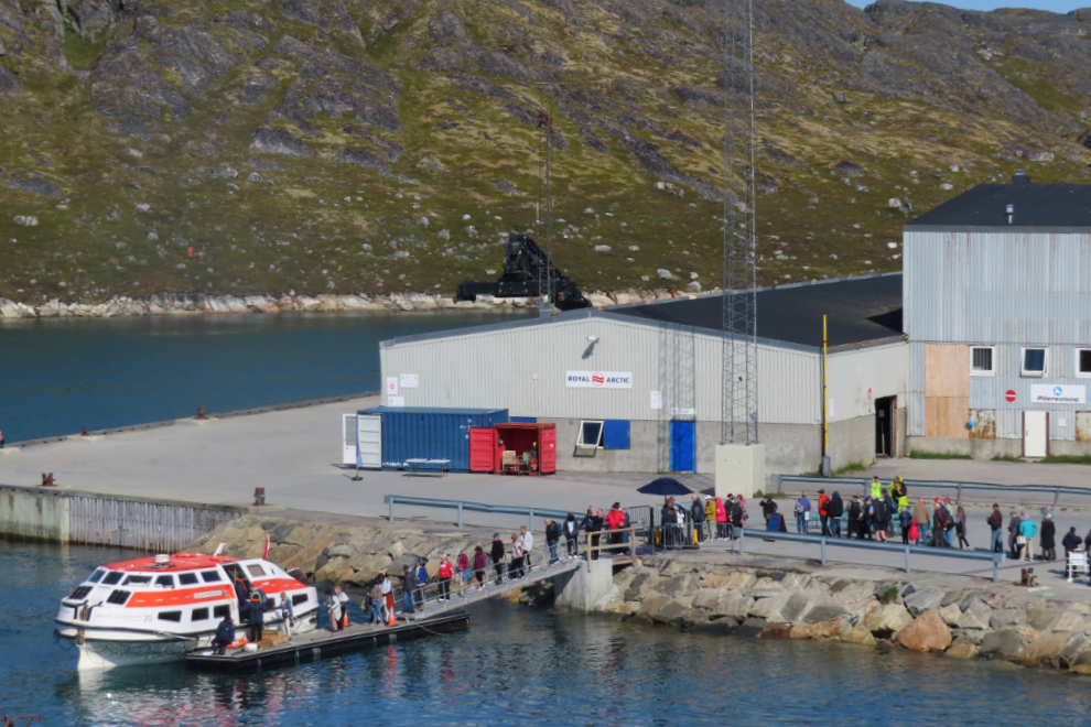 The tender dock at Paamiut, Greenland.