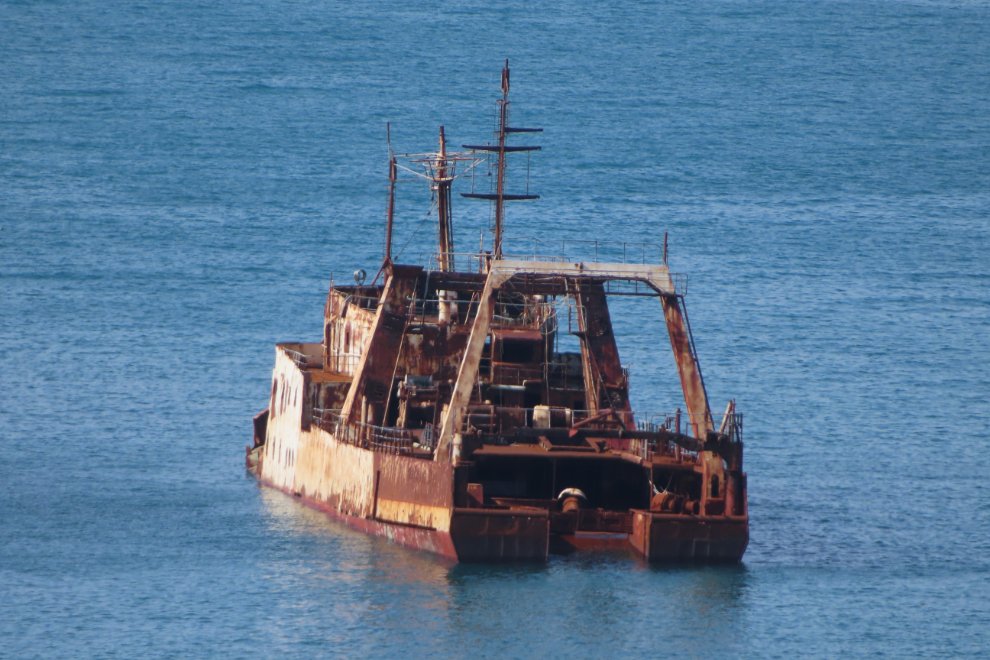 The wreck of the trawler Greenland Star near Paamiut, Greenland.