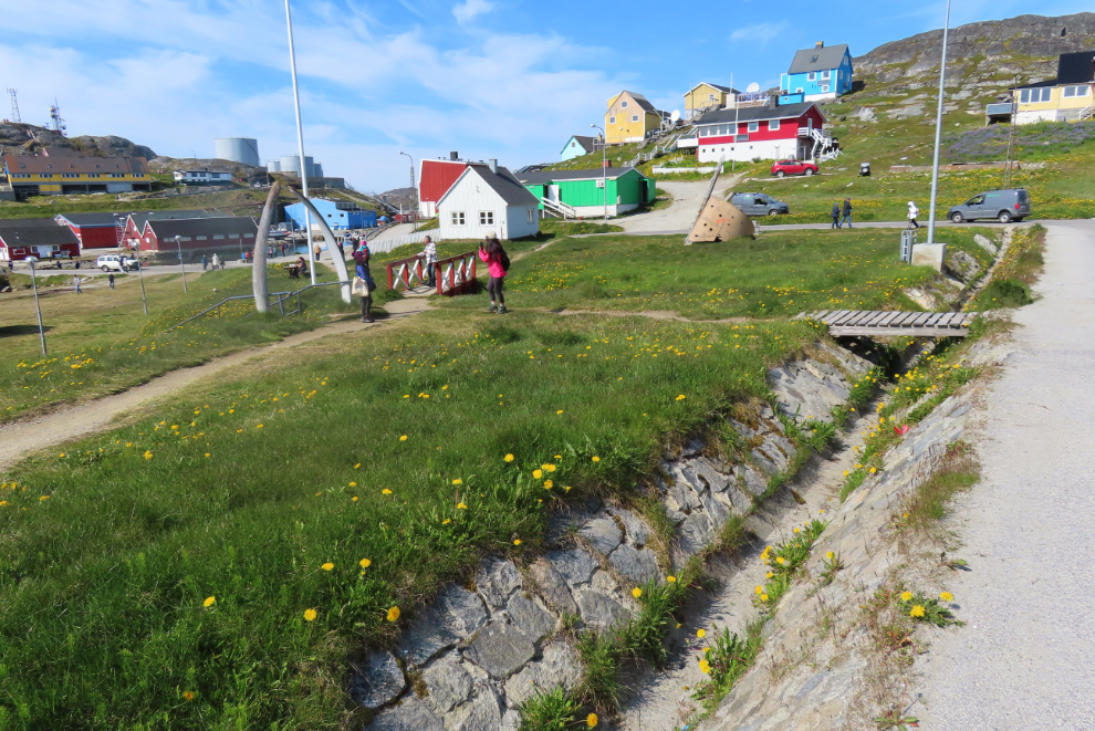A stone-lined ditch at Paamiut, Greenland.