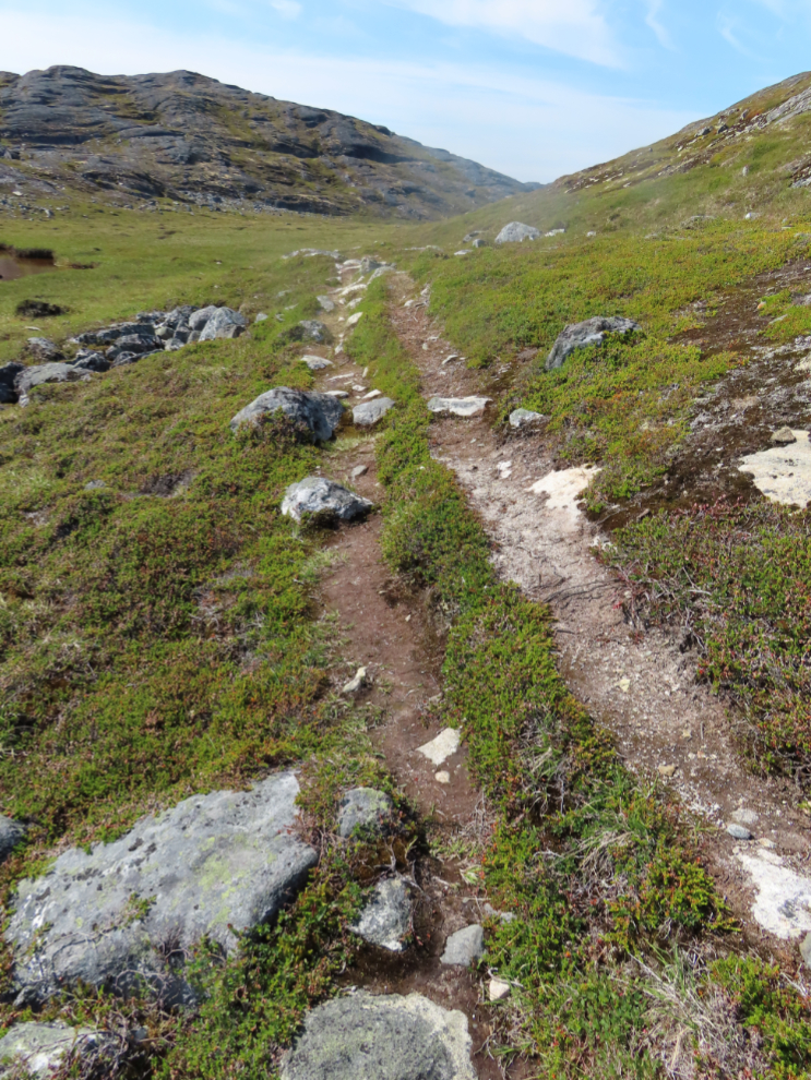 A trail to explore at Paamiut, Greenland.