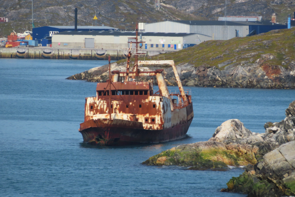 The wreck of the trawler Greenland Star near Paamiut, Greenland.