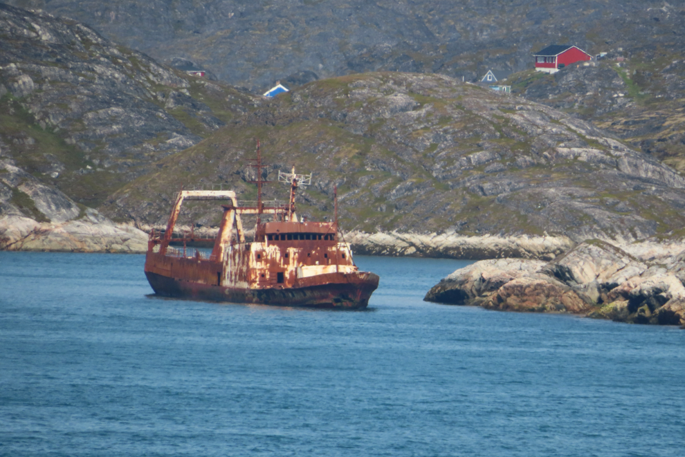 The wreck of the trawler Greenland Star near Paamiut, Greenland.