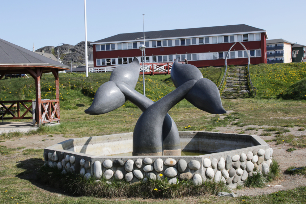 A whale-tail fountain at Paamiut, Greenland.