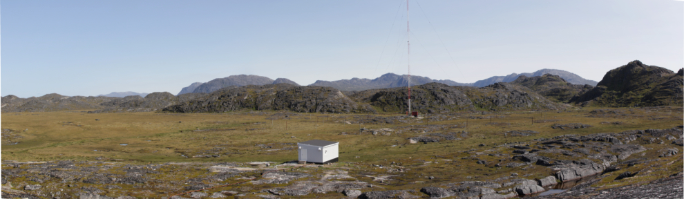 A panoramic view of a little valley to the northeast of Paamiut, Greenland.