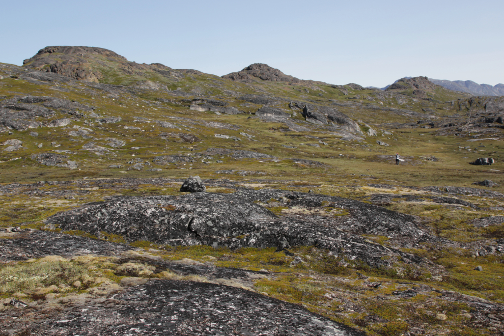 Hiking the country southeast of at Paamiut, Greenland.
