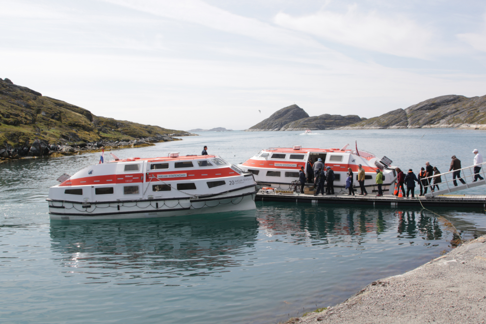 The tender dock at Paamiut, Greenland.