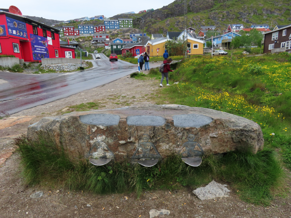 A sculpted bench at Qaqortoq, Greenland.