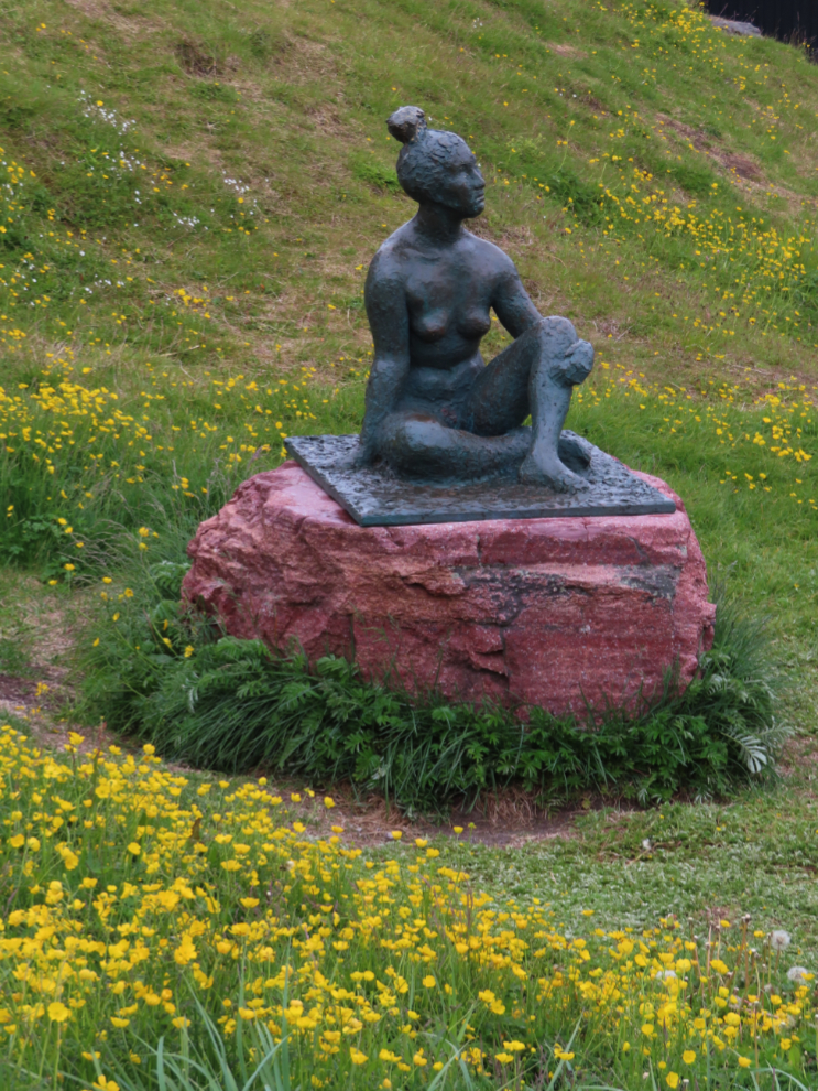 Sculpture of a nude female at Qaqortoq, Greenland.