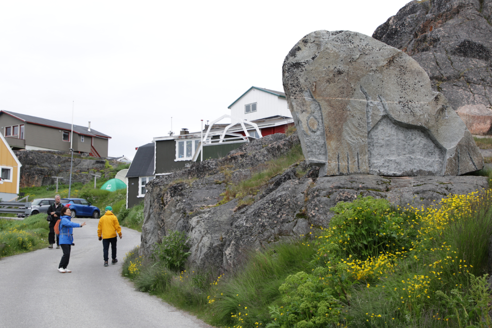 A sculpture of a mammoth at Qaqortoq, Greenland.