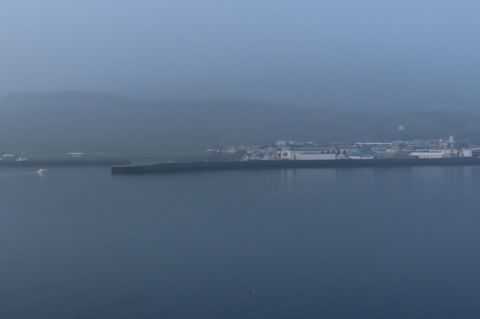 Arriving at foggy Grundarfjordur, Iceland, on the Holland America cruise ship Nieuw Statendam.