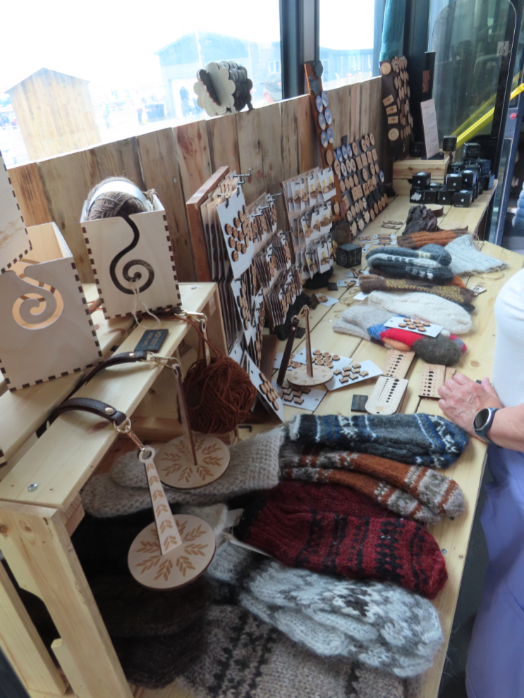 An old transit bus set up as a gift shop at Grundarfjordur, Iceland.