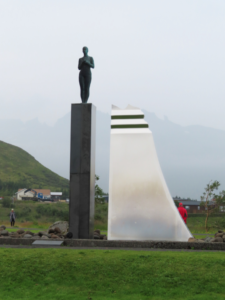 A statue by Steinunn Thorarinsdottir, dedicated to fishermen at Grundarfjordur, Iceland.