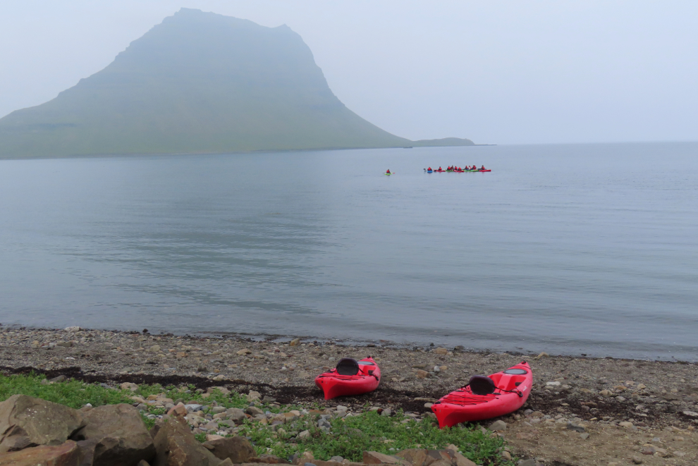 Kayakers at Grundarfjordur, Iceland.
