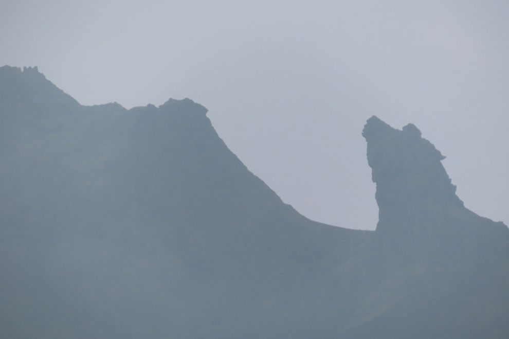 An amazing peak along the walking path to the mountain Kirkjufell at Grundarfjordur, Iceland.