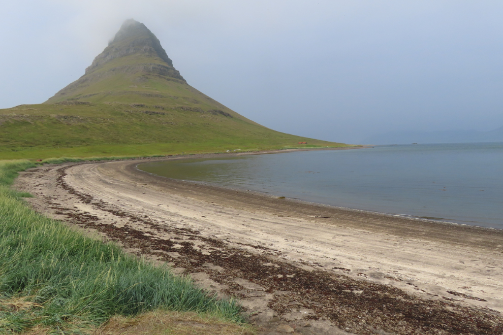 The beach below Kirkjufell at Grundarfjordur, Iceland.