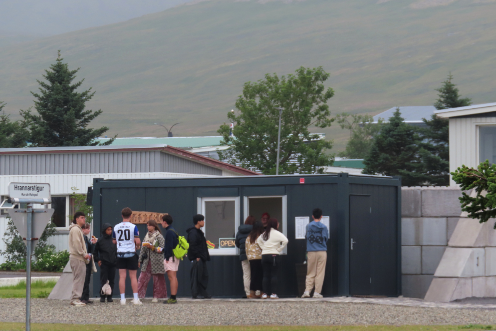 A busy little hot dog stand at Grundarfjordur, Iceland.