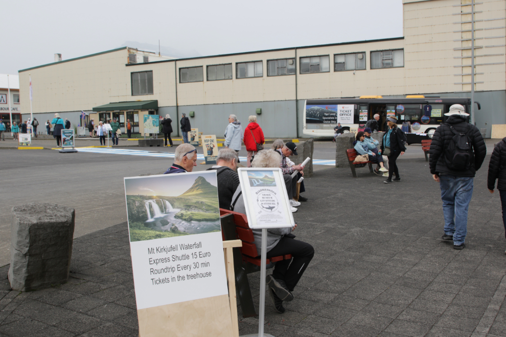 The large, open, tender dock area at Grundarfjordur, Iceland.