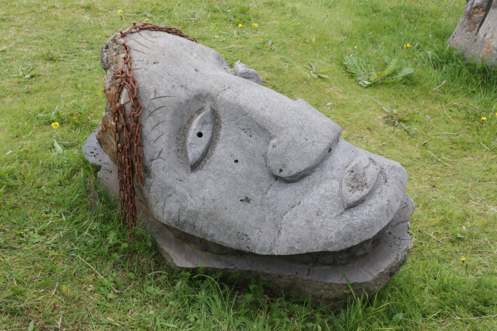A head sculpture in a little park in Grundarfjordur, Iceland.