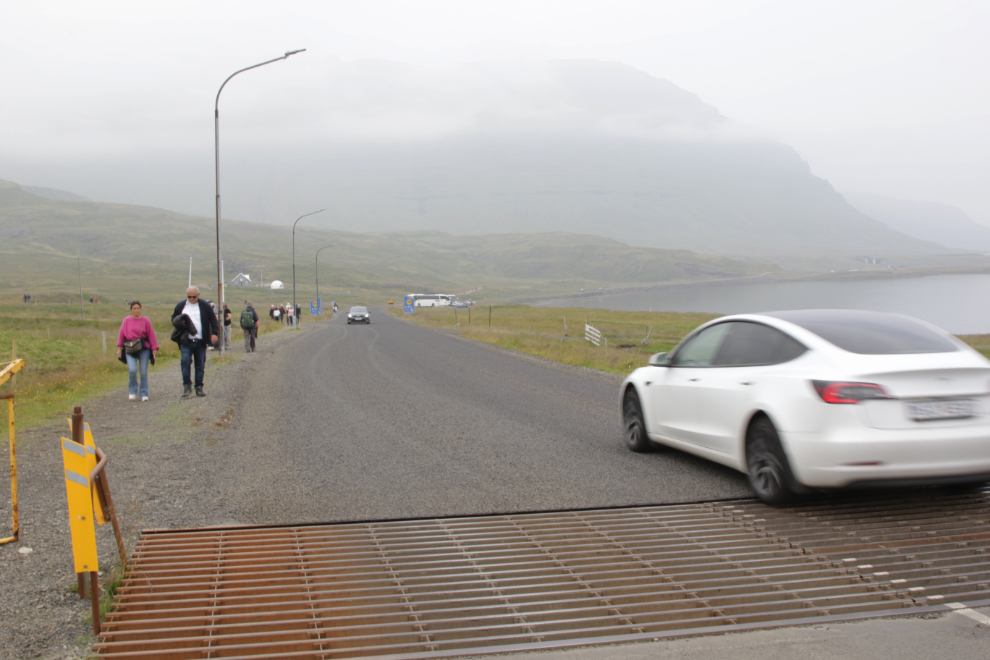 The walking path to  the mountain Kirkjufell at Grundarfjordur, Iceland.