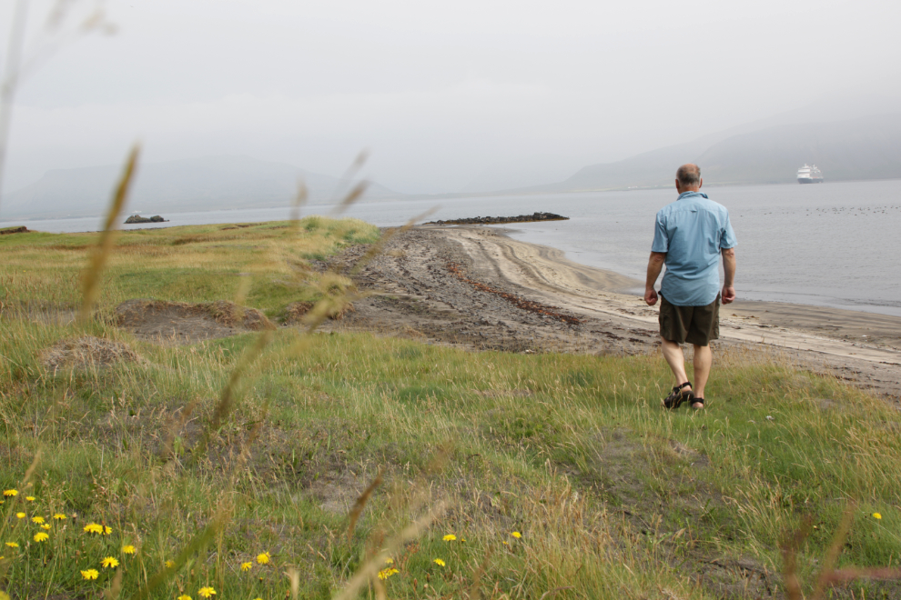 The beach below Kirkjufell at Grundarfjordur, Iceland.