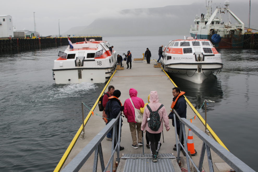 The cruise ship tender dock at Grundarfjordur, Iceland.