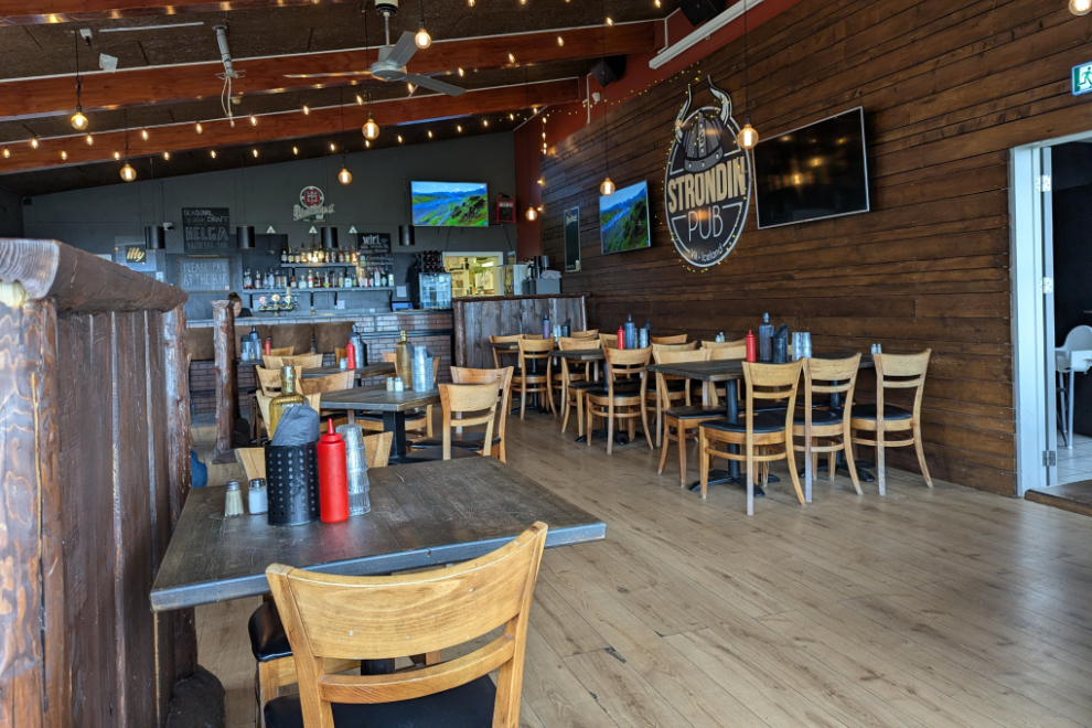 Inside Strondin Pub at Vik, Iceland.
