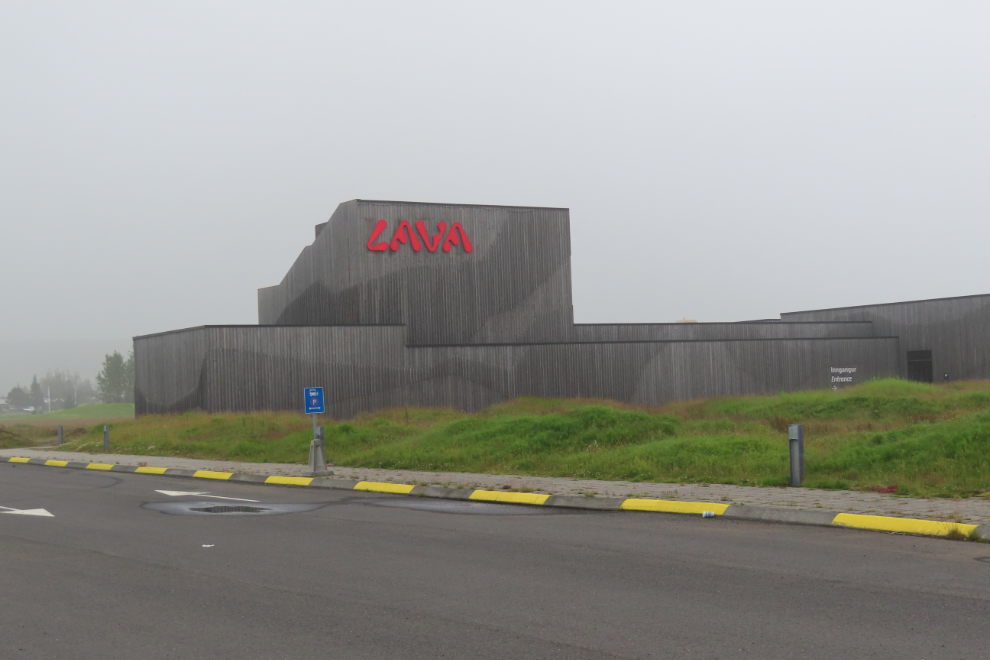 The Lava Centre at Hvolsvollur, Iceland, on a foggy morning.