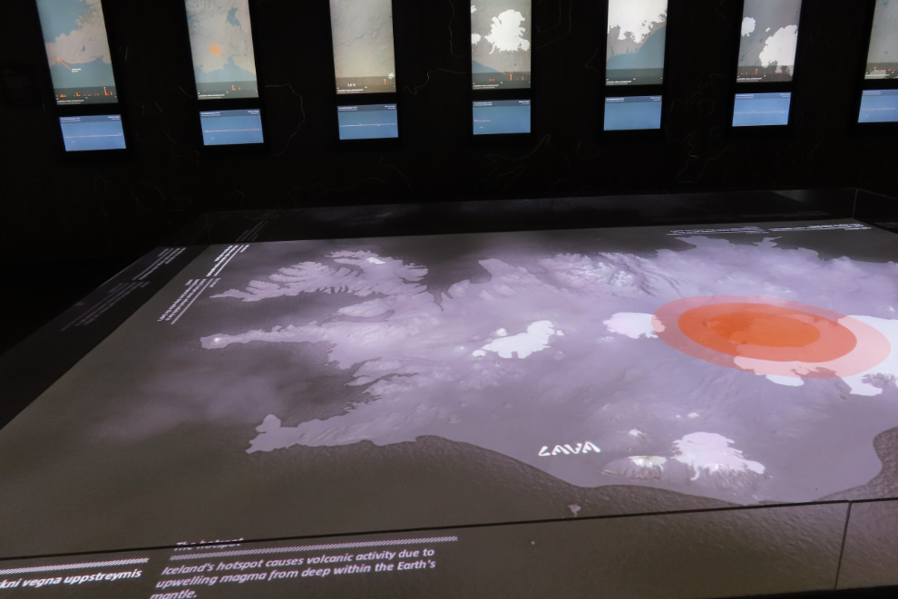 A display in the Lava Centre at Hvolsvollur, Iceland