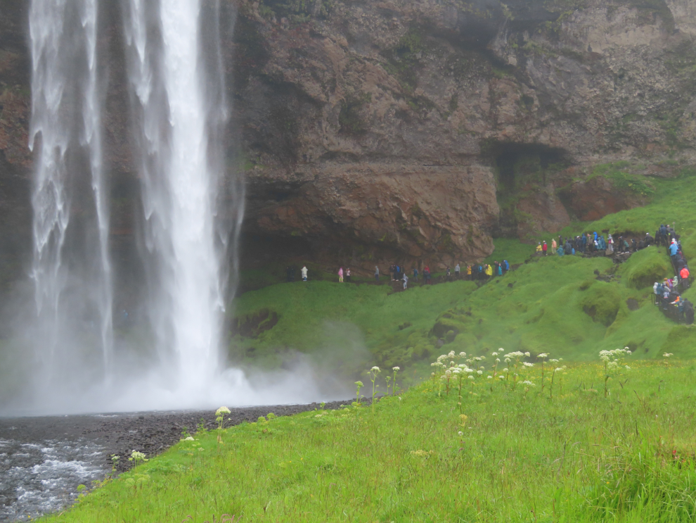 You can walk behind the waterfall Seljalandsfoss, Iceland.