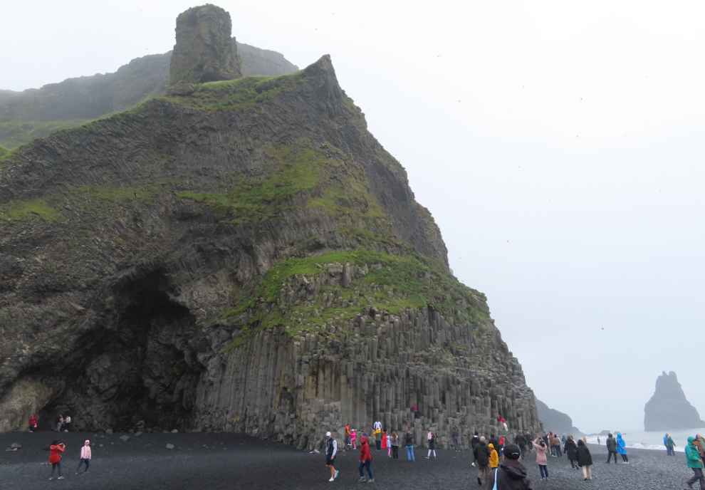 Basalt cave and columns at Reynisfjara, Iceland.