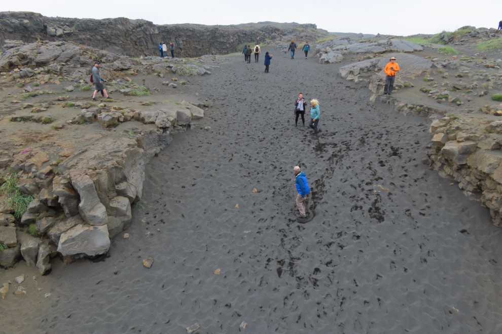 The Bridge Between Continents, Iceland, in heavy volcanic smoke.