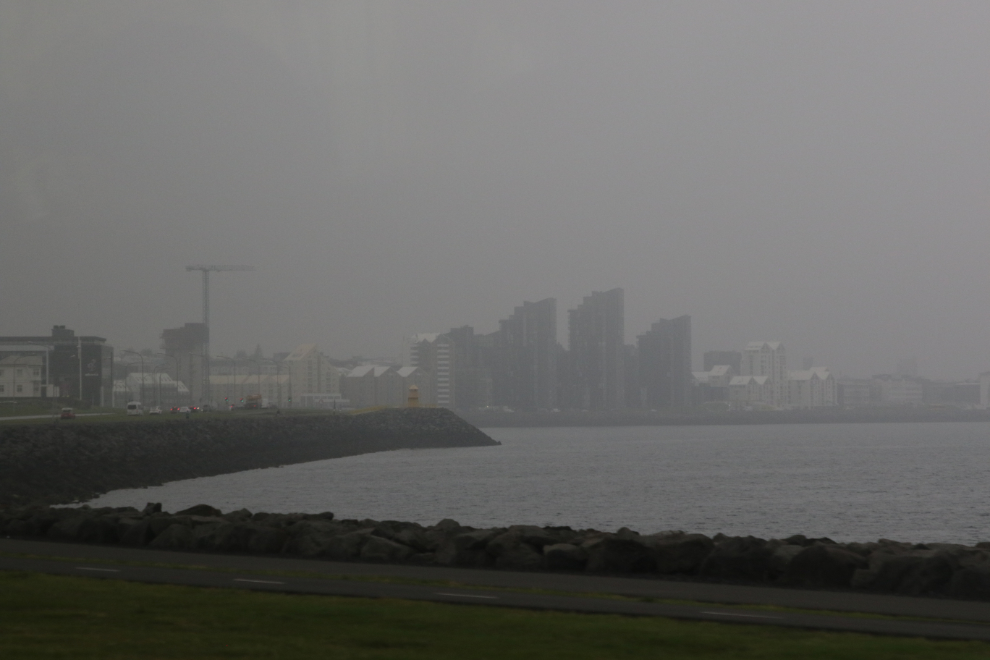 Foggy Reykjavik, Iceland.