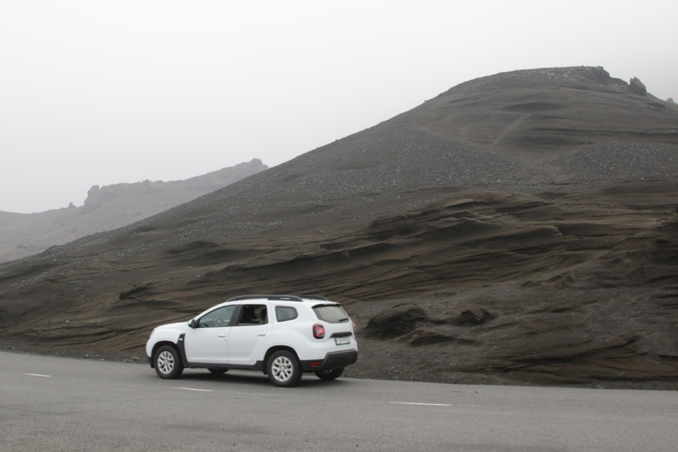 Strange erosion at Kleifarvatn, the largest lake on the Reykjanes Peninsula.