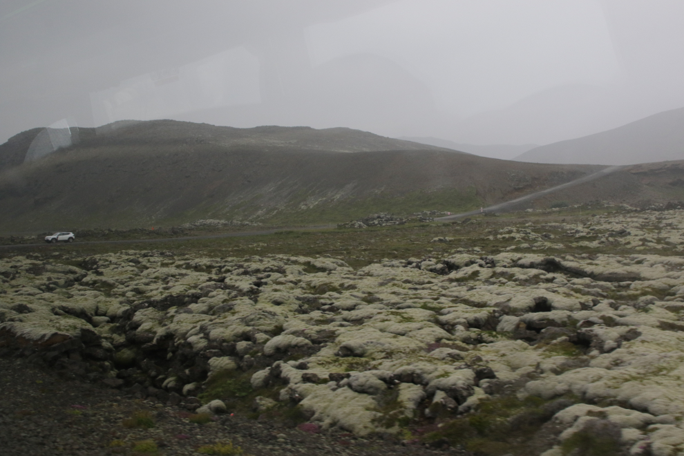 There are a lot of jeep roads leading off into the lava fields along Route 42 on the Reykjanes Peninsula, Iceland.