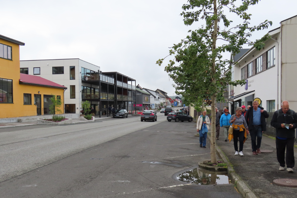 The main shopping area in Runavik, Faroe Islands.