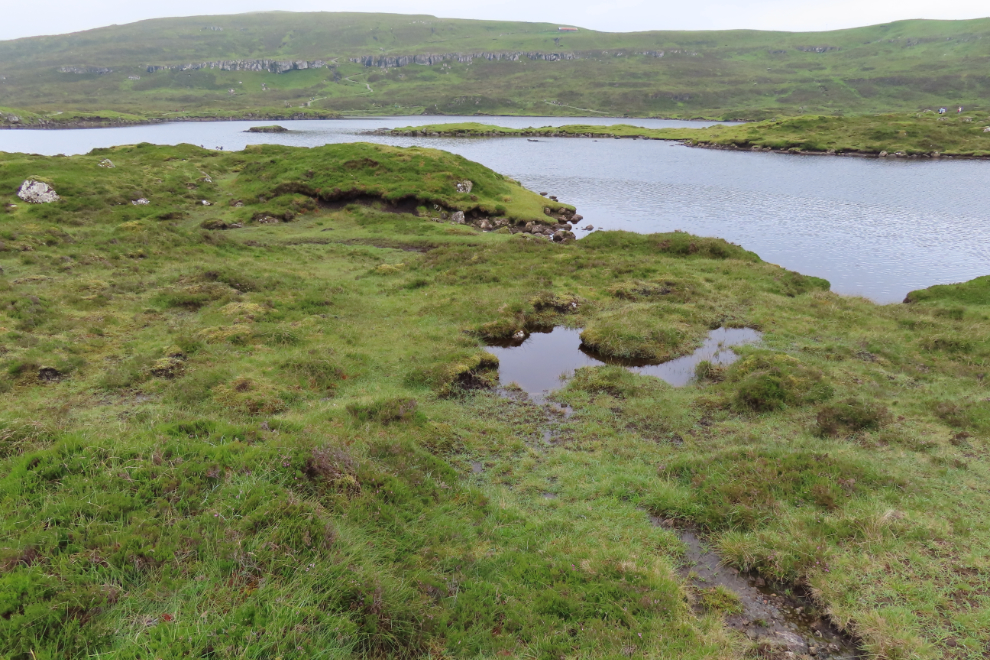 The lake Toftavatn at Runavik, Faroe Islands.