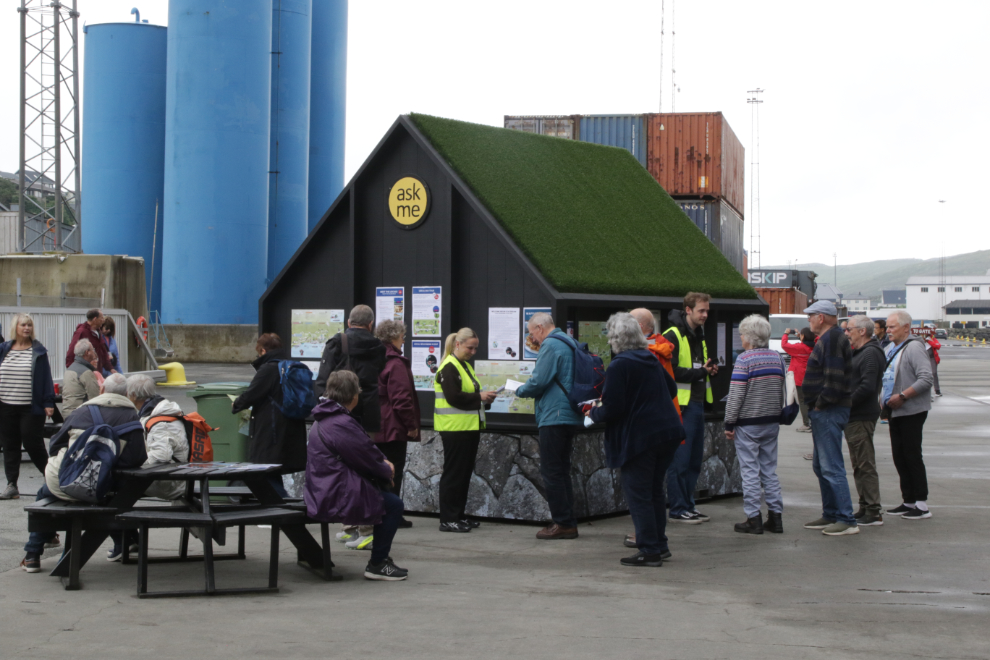 'ask me" information people  at Runavik, Faroe Islands.