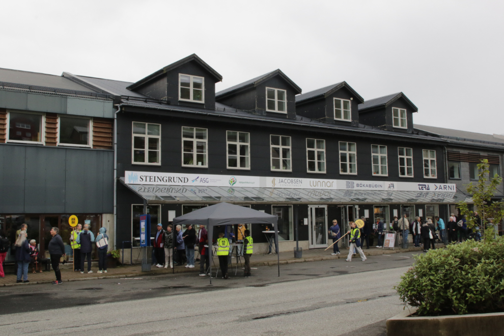 'ask me" information people  at Runavik, Faroe Islands.
