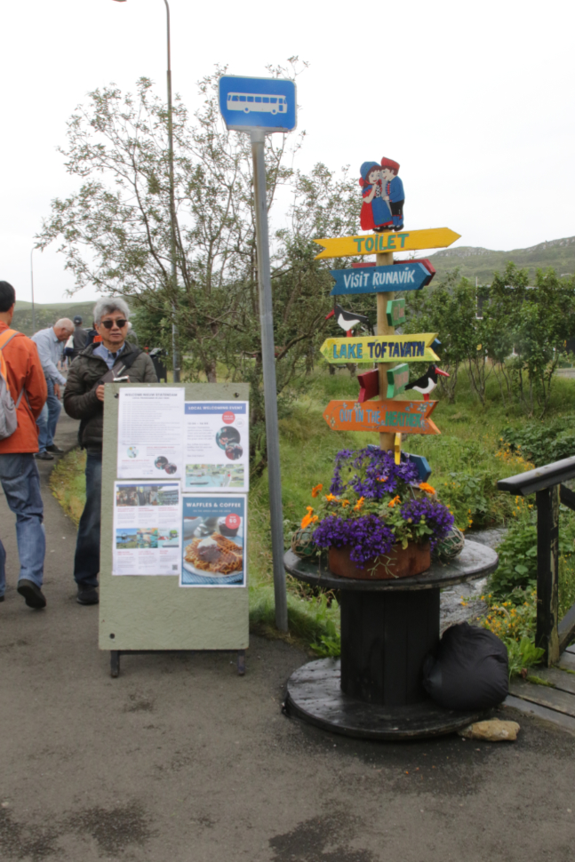 Information signs at Runavik, Faroe Islands.