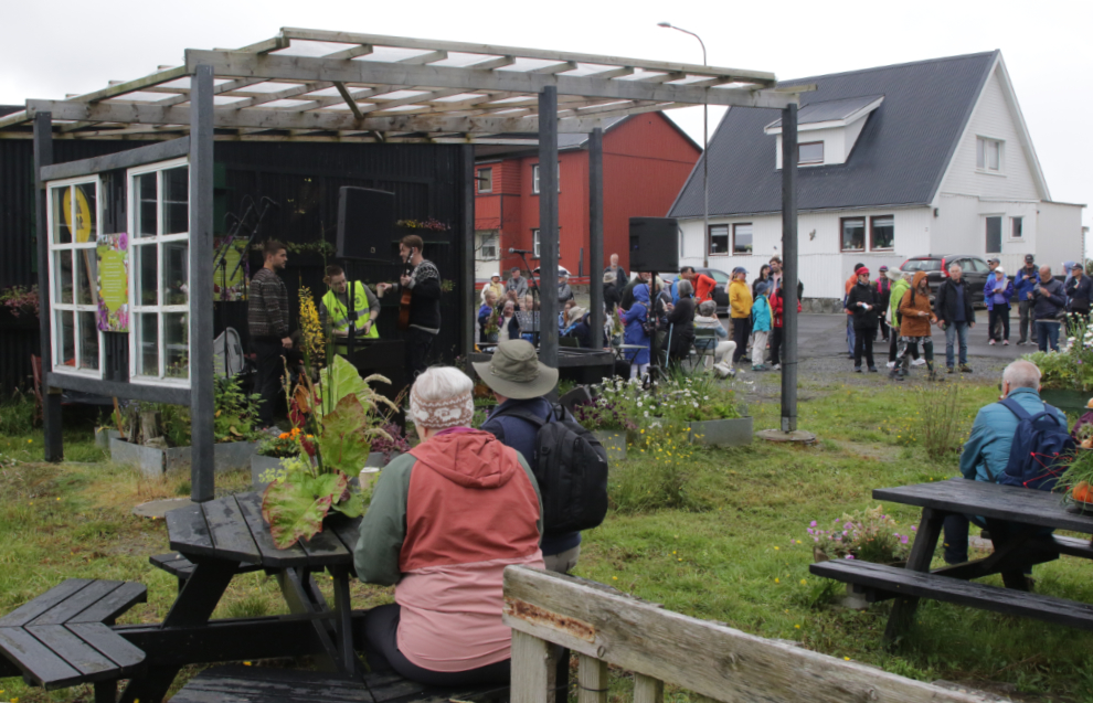 Live music at a little park in Runavik, Faroe Islands.