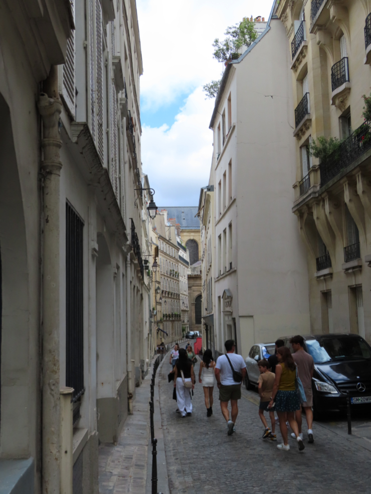 A medieval street in Saint-Germain-des-Pres district in Paris.