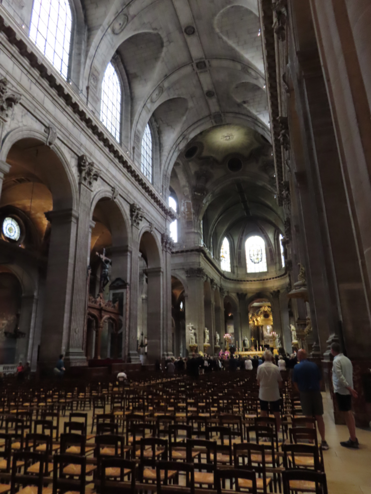 The Church of Saint-Sulpice in the Saint-Germain-des-Pres district in Paris.