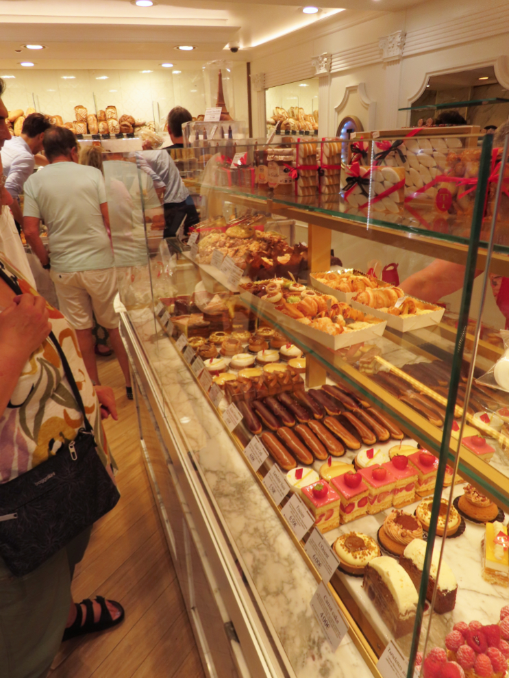 A very busy little bakery in the Saint-Germain-des-Pres district in Paris.