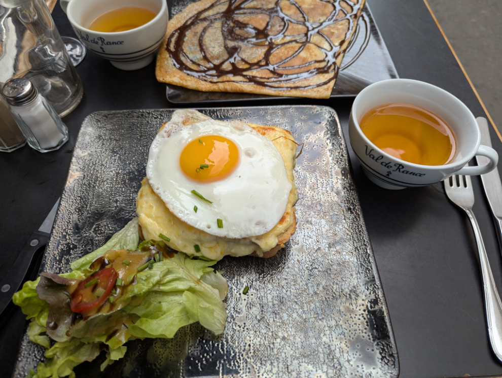 Lunch at La Creperie du Clown in the Saint-Germain-des-Pres district in Paris.