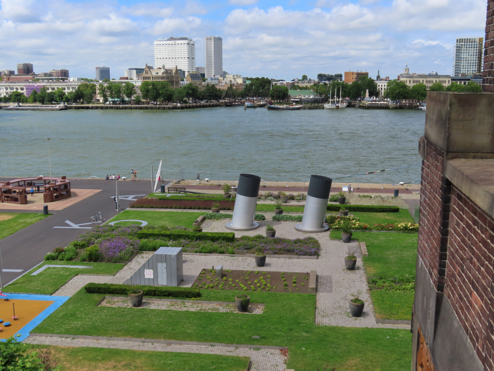 One of the views from our little balcony in Room 204 at the Hotel New York in Rotterdam.