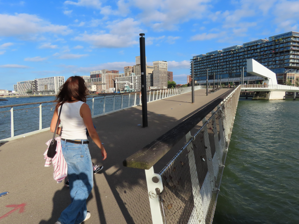 The large foot bridge called Rijnhavenbrug in Rotterdam.