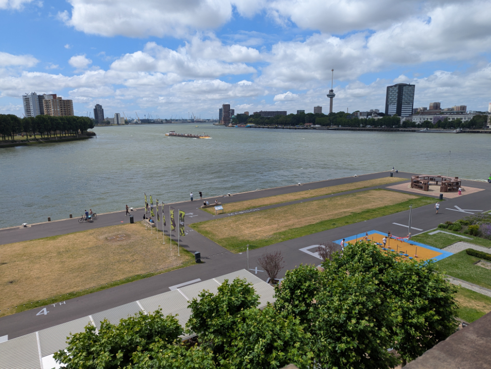One of the views from our little balcony in Room 204 at the Hotel New York in Rotterdam.